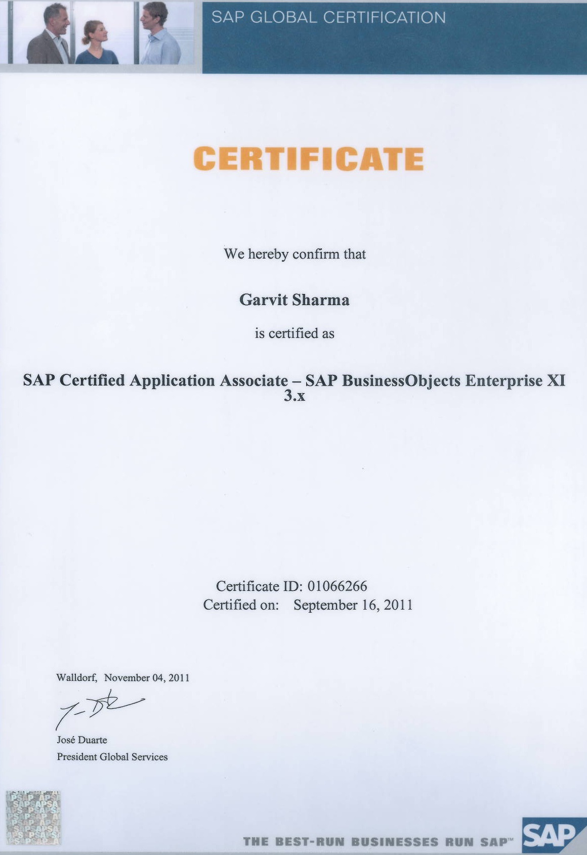SAP Certified